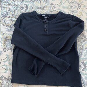 ATHLETA Girl Black lined long sleeve shirt Size M 8/10